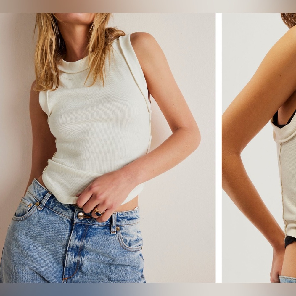 NWOT Free People We The Free Kate Tank - ivory white - XS, S, M, L, XL - Picture 4 of 12